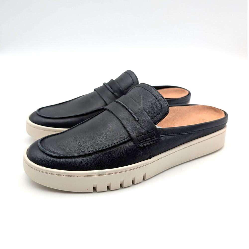 Vionic Chantel Platform Mule Shoes Round Toe Women's Black Size US8.5 EU39